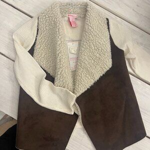 Design History Girls Faux Suede & Shearling Cardigan – Gir's 7/8 Size S NWT